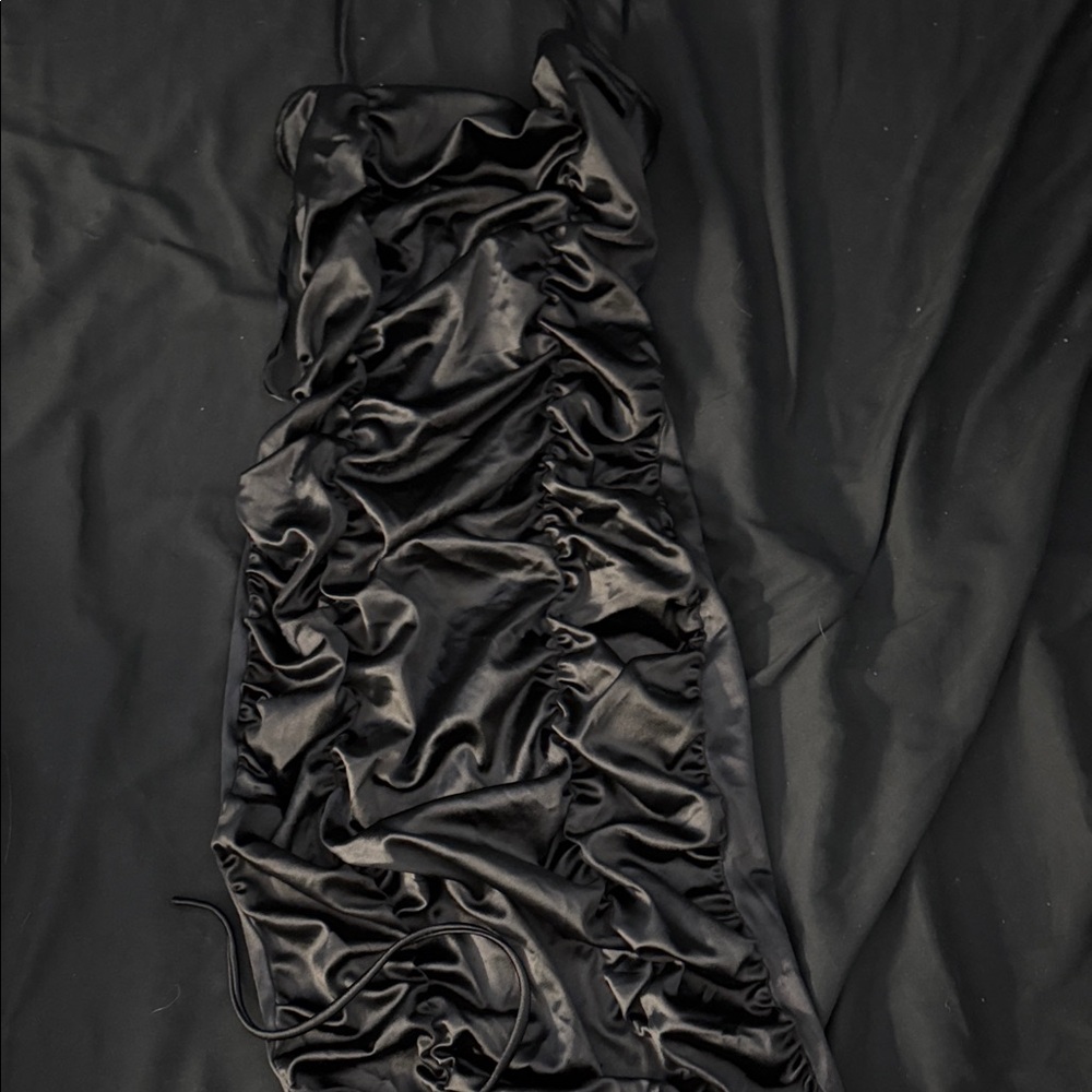 Elegant Black Ruched Dress